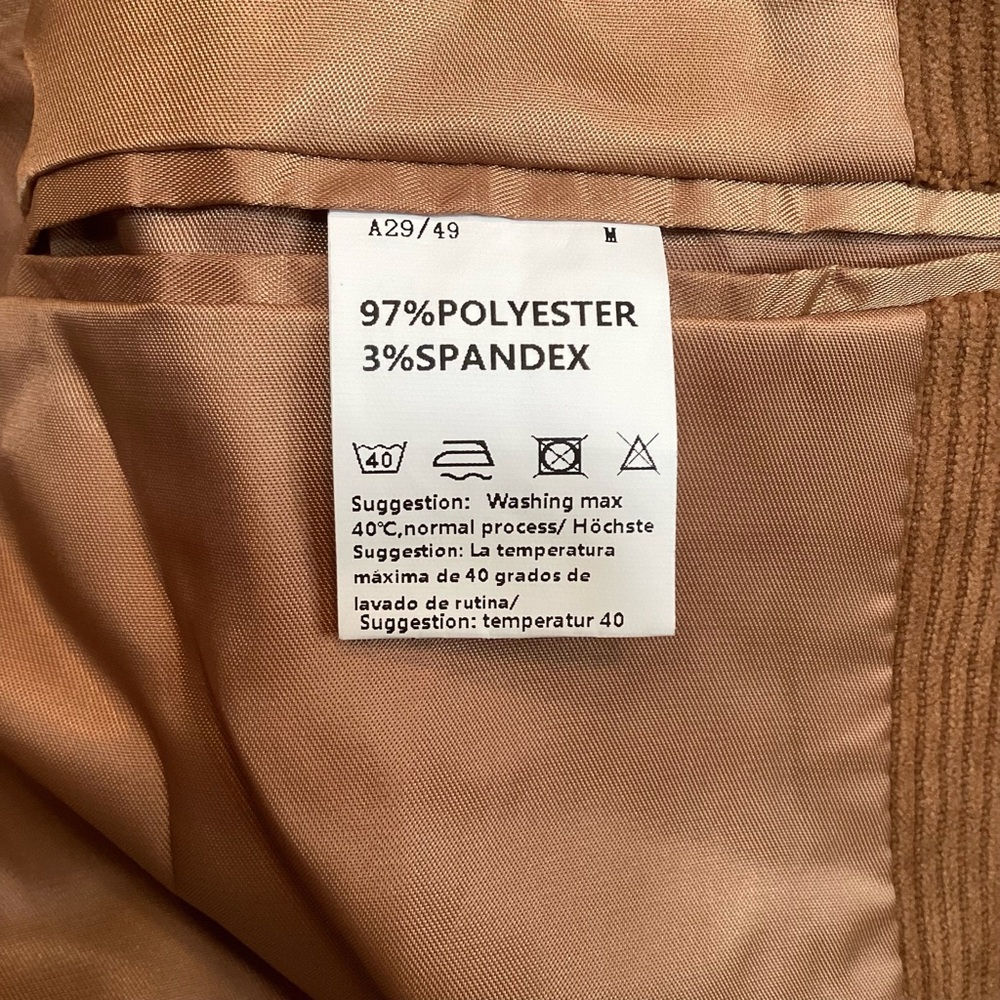 Coofandy Men's Tan Corduroy Blazer NWT - Picture 7 of 12
